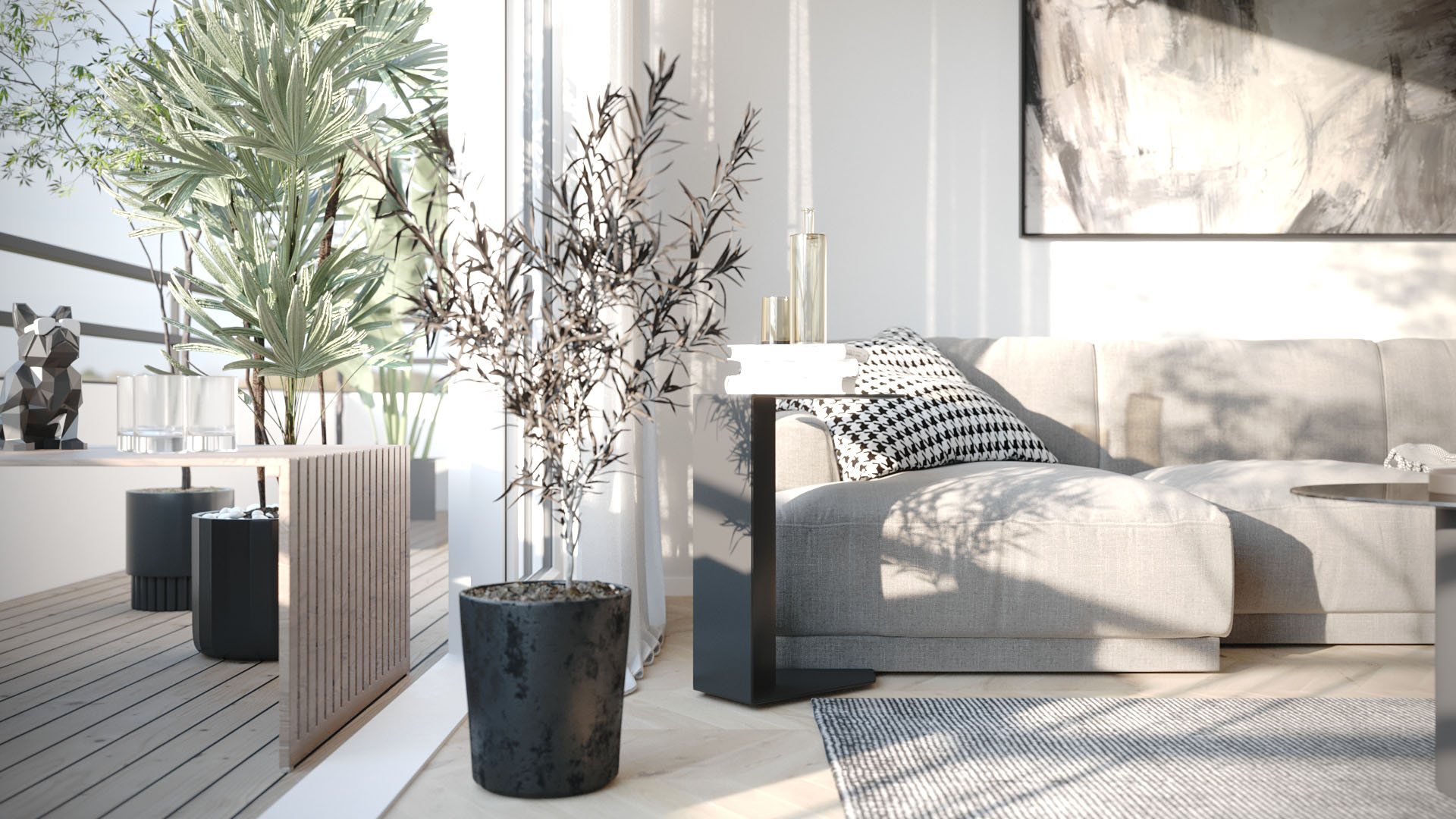 Minimalist Salon Konsepti - İç Mekân Görselleştirme